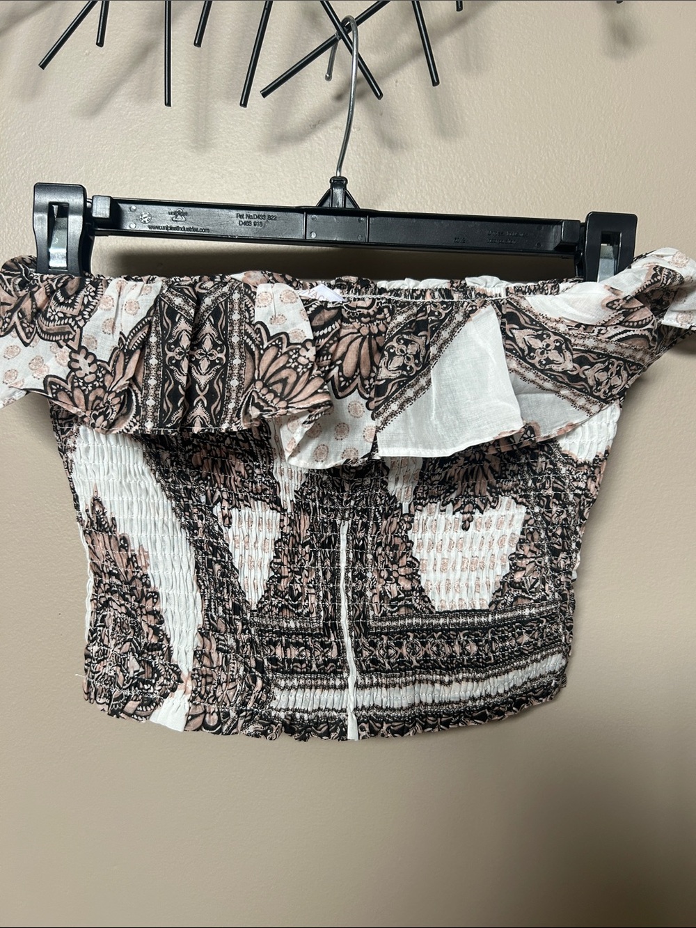 NWT Olivaceous bohemian-style printed crop top Sz S
